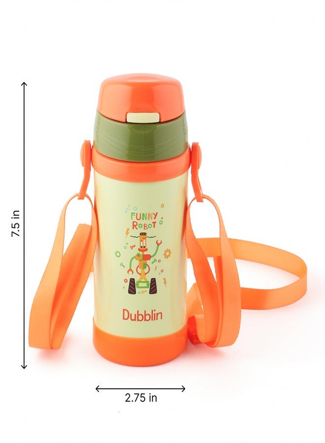 Dubblin Charlie Kids Water Bottle 350 ml | Double Wall Vacuum Insulated Stainless Steel Bottle | Keeps Water Hot & Cold | No Sweat | Leak Proof | BPA Free-Green - Image 2